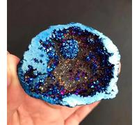 Beautiful 1pcs Blue Angel Aura Quartz Crystal geode Titanium Bismuth Silicon Cluster Rainbow Gemstone Stone
