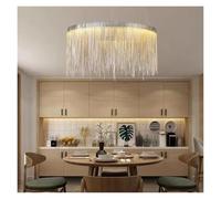 Beautiful Art Deco Pendant Light Aluminum Chain for Parlor Bedroom Restaurant Hanging Lamp Silver Metal