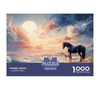 Beautiful Black Horse 1000 Pièces Carton Extra-épais Coffret De Puzzles Horse at Night Stimulant Et Éducatif Jeu Créatif Puzzles pour Adultes Et Enfants 70x50cm/1000pcs