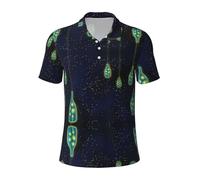 Beautiful Bottle of Under The Night Sky Men is Golf Polo à manches courtes Performance Moisture Wick Casual Print Col Chemise de golf pour homme, Noir , 4XL