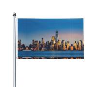 Beautiful City Sky Line Drapeau de jardin à motif double face, 90 x 150 cm, résistant à la décoloration, pour porche, balcon, pelouse, intérieur et extérieur, mât de drapeau non inclus