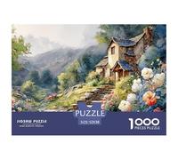 Beautiful English Cottage 1000 Pcs Carton Extra-épais Coffret De Puzzles Spring Countryside Stimulant Et Éducatif Jeu Familial Puzzles As Birthday Gifts 52x38cm/1000pcs
