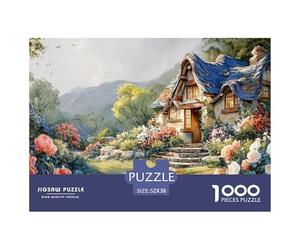Beautiful English Cottage 1000 Pcs Carton Extra-épais Lot de Puzzles Spring Countryside Stimulant Et Éducatif Jeu Créatif Puzzles pour Adultes Et Enfants 52x38cm/1000pcs
