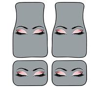 Beautiful Eyes 4 Piece Set Car Mats Front Rear Car Floor Mat -Slip Protector Mats for Auto Decorative Heavy Vehicle Foot Cushion Carpets