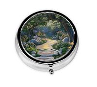 Beautiful Fairy Tale Town Pilulier de voyage personnalisé unique 7 jours AM PM avec motif imprimé complet - Mini organisateur de médicaments plaqué fer