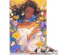 Beautiful Floral Melanin Puzzle 1000 Pièces Educa Jouet En Bois Divertissement Créatif De L'art De La Décoration Jeu Éducatif Challenge Toy Pour Adultes Et Enfants À Partir De 12 Ans 1000pcs (38x26cm)