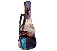 Beautiful Flowers with Rhino Sac pour guitare acoustique de 167 cm, 104 cm, 106,7 cm avec bandoulière réglable et crochet arrière, convient pour les guitares électriques, basses, guitares classiques,