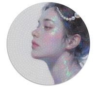 Beautiful Girl 1000 Piece Round Puzzle Jigsaw Puzzle for Adults and Kids, Challenging & Brainteasing Stress Reliver Toys for Kids 1000pcs (67.5x67.5cm)