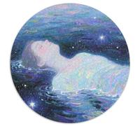 Beautiful Girl 1000 Piece Round Puzzle Portrait-Puzzle Jigsaw Puzzle for Adults and Kids, Challenging & Brainteasing Stress Reliver Family Educational Games 1000pcs (67.5x67.5cm)