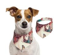 Beautiful Girl Bandana d'été pour chien, bandana d'été lavable et réglable pour chien, écharpe triangulaire, bavoirs mignons pour chiens de taille moyenne et grande taille