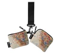 Beautiful Girl Flowers Porte-monnaie pour femme Porte-cartes Petit portefeuille portable à fermeture éclair avec poche à monnaie zippée pour femme 2 pièces tarjetas de crédit para