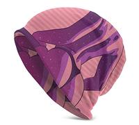 Beautiful Girl in The Purple Starry Sky Beanie Hat pour Hommes et Femmes Chapeaux Chauds d'hiver