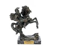 BEAUTIFUL GREEK STATUES Alexandre le Grand de Macédoine sur son cheval Bucéphalus Statue en bronze avec base en marbre 18 cm