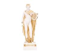 BEAUTIFUL GREEK STATUES Apollo God of Music Poésie Art Statue en albâtre Doré 16,4 cm