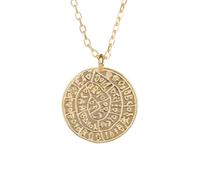 BEAUTIFUL GREEK STATUES Phaistos Pendentif en forme de disque minoen Crète Argent sterling 925 Doré 2 faces 1,2 cm 2,3 g, Argent, Pas de gemme