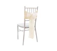 (Beautiful)Handcrafts Wedding Chair Sash Bows Adds Sophistication to Any Event Polyester Ribbon Suitable for Various Chairs Decors White