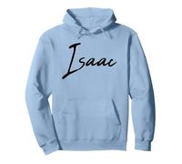 Beautiful Handwritten Font Isaac Calligraphy Sweat à Capuche, Unisexe pour Adultes, Bleu poudré, M