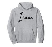 Beautiful Handwritten Font Isaac Calligraphy Sweat à Capuche, Unisexe pour Adultes, Gris Chiné, XXL
