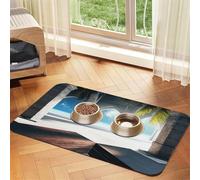 Beautiful House in The Morning Tapis d'alimentation pour chien et chat - En cuir absorbant - Imperméable - Pas de taches - Séchage rapide - Antidérapant - 45 x 30 cm