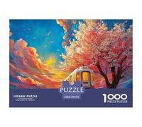 Beautiful Houses with Bougainvillea Flowers 1000 Pièces Carton Extra-épais Puzzle De Qualité Supérieure Sea Beach Extrêmement Difficile Défi Unique Puzzles Cadeaux Pour La Famille Et Les Amis 70x50cm/