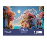 Beautiful Houses with Bougainvillea Flowers 1000 Pièces Papier Écologique Résistant Puzzle De Qualité Supérieure Historic Townhouses Extrêmement Difficile Jouet d'anniversaire Puzzles pour Adultes Et
