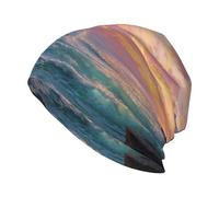 Beautiful Lighthouse On The Rocky Coast Bonnet tricoté unisexe chaud et souple Noir