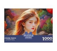 Beautiful Long-Haired Korean Girl 1000 Pièces Carton Extra-épais Coffret De Puzzles Flowing Girl Stimulant Et Éducatif Jeu Créatif Puzzles pour Adultes Et Enfants 38x26cm/1000pcs