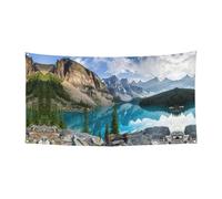 Beautiful Mountains Printing Holiday Party Banner Décorations avec métal, panneau à suspendre pour intérieur ou extérieur, œillets, 1 paquet