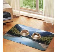 Beautiful Mountains Tapis de nourriture pour chien, tapis d'alimentation absorbant pour gamelles d'eau et de nourriture, tapis de placement antidérapant pour sols, imperméable, séchage rapide, pour