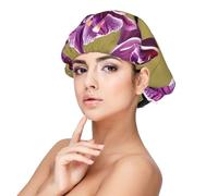 Beautiful Orchids Bonnet de nuit en satin pour adultes Protection des cheveux et confort Noir Taille unique