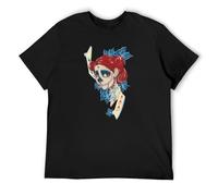 Beautiful Pain La Muerte Day of The Dead Skull Men's T-Shirt Unisex Black Cotton Print Tee Shirts L