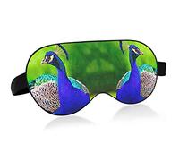 Beautiful Peacock on the Green Eye Masks Cover Blocks Light Sleep Mask Shade Cover Blindfold Relaxing Eyeshade Cover avec serre-tête réglable pour hommes femmes enfants