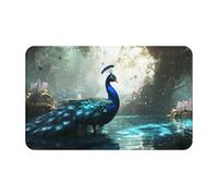 Beautiful Peacocks By The Lakesupernatural Symbols Black Printing 1 pièce Serviette de plage en velours peau de pêche à séchage rapide surdimensionnée 140 x 70 cm pour adultes, serviette super