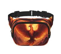 Beautiful Phoenix Sac banane carré double couche avec sangle réglable pour activités de plein air, noir, taille unique, Noir , Taille unique