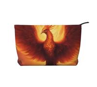 Beautiful Phoenix Trousse de maquillage en velours côtelé pour femme avec fermeture éclair, idéale pour les voyages et le rangement quotidien des produits cosmétiques, noir, taille unique