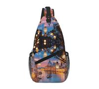 Beautiful Places Sac à bandoulière unisexe avec plusieurs poches, sac à bandoulière de grande capacité, en polyester durable, sangle réglable pour les trajets quotidiens et les voyages