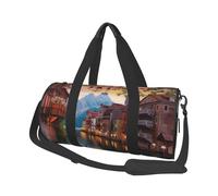 Beautiful Places Sac de voyage en toile imprimée - Sac de sport avec grande capacité pour week-end d'affaires, Noir , Taille unique