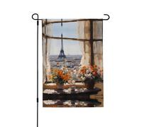 Beautiful Pylons in the Distance Drapeau de jardin imprimé double face (71,1 x 101,6 cm), drapeau de bienvenue pour les vacances saisonnières Décoration extérieure