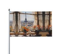 Beautiful Pylons in the Distance Drapeau décoratif d'extérieur (0,9 x 1,5 m), durable et résistant à la lumière, drapeau de mariage, cour en plein air, anniversaire de mariage