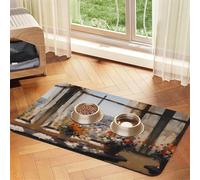 Beautiful Pylons in the Distance Pet Absorbant Tapis d'alimentation antidérapant en cuir 40 x 60 cm, séchage rapide, imperméable, lavable