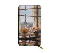Beautiful Pylons in the Distance Print Leather Long Clutch Wallet - Fashion Women Custom Wallet with Card Holder Coin Pocket