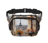 beautiful pylons in the distance Square Double Layer Waist Bag with Adjustable Strap for Outdoor Activities, Black, One Size, Noir , Taille unique