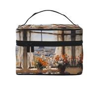 Beautiful Pylons in the Distance Trousse de maquillage de voyage pour femme (22,9 x 16,5 x 15,7 cm) portable grande capacité sac de rangement pour filles, noir, One Size