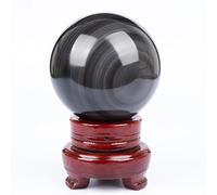 Beautiful Silver Obsidian Crystal Ball Lucky Stone,obsidian-9cm Gemstone Stone