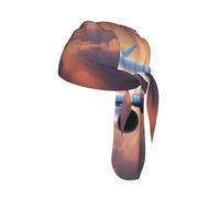 Beautiful Sky Airplane Print Headwrap Under Helmet Cycling Cap Lightweight Quick Dry Adult Gift One Size