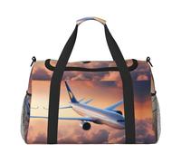 Beautiful Sky Sac de voyage pliable en forme d'avion Sac fourre-tout pour les escapades du week-end, pour les voyages spontanés, noir, taille unique, Noir/blanc, One Size