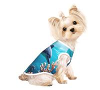 Beautiful Underwater World Dolphins Coral Print Dog Shirts for Small Dogs T-shirt extensible léger sans manches rayé