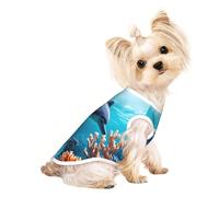 Beautiful Underwater World Dolphins Coral Print Pet T-Shirt sans manches Mode Intérieur Extérieur Vêtements Quotidien Party Tank Top