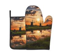 Beautiful View of The Netherlands Lot de 2 gants de cuisine et maniques résistants à la chaleur de 260 °C