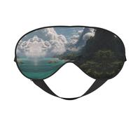 Beautiful Views Masque de sommeil en soie avec sangle réglable - Masque doux pour les yeux, pour bloquer les lumières, le sommeil doux, les voyages, la sieste, la méditation